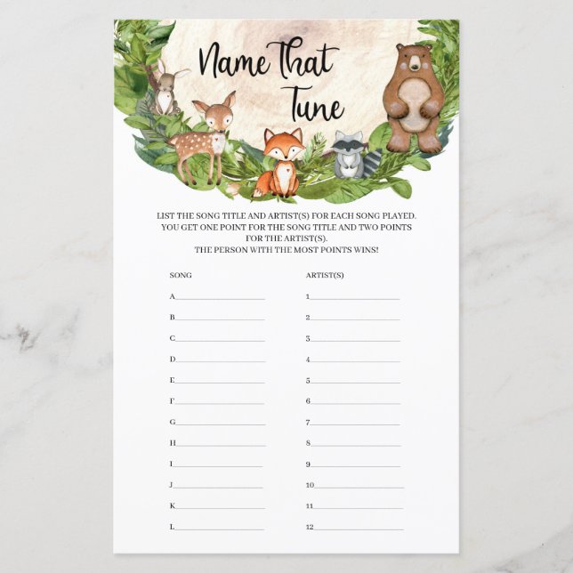 Florestas florestais de floresta verde Nome que Tu (Frente)