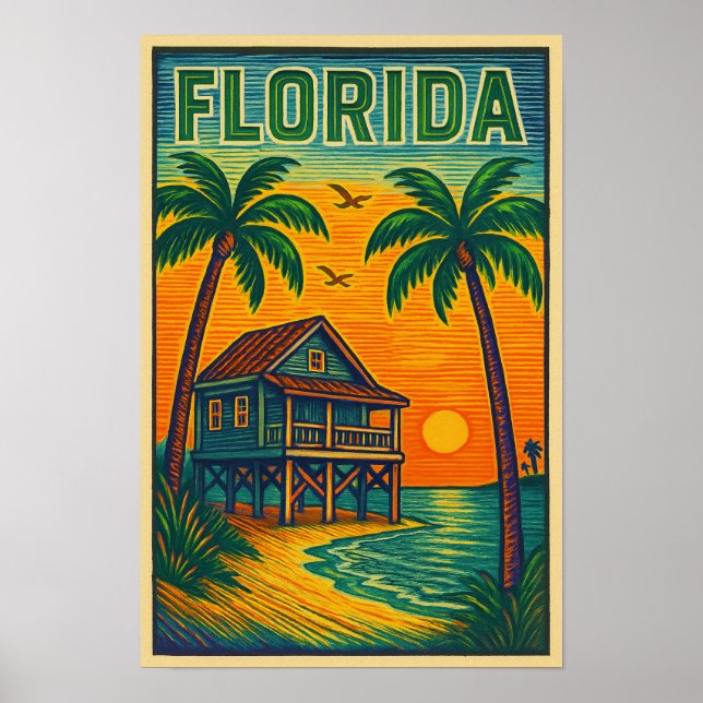 Florida Art Impressão Poster (Frente)