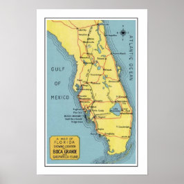 Florida Boca Grande Map Poster Impressão