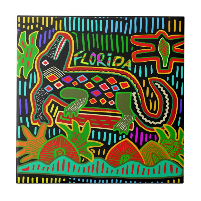 Flórida Gator no Azulejo Tropical da Selva (Frente)