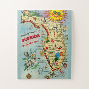 Flórida Mapa 11x14 grandes peças Quebra-cabeça de