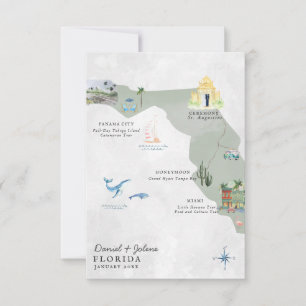 Flórida   Mapa Itinerário de Casamento de Destino