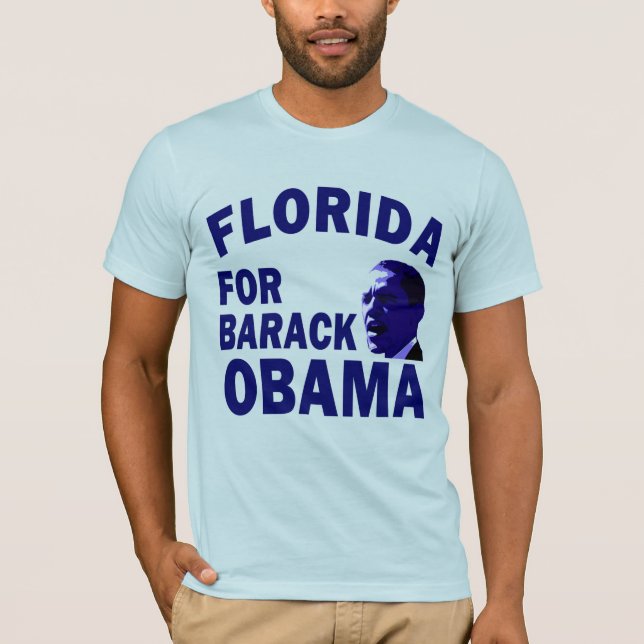 Florida para o t-shirt azul do estado de Obama (Frente)