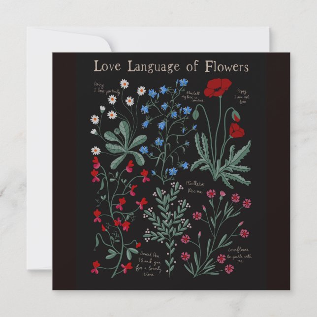 Floriograpia Língua de amor das flores botânica (Frente)