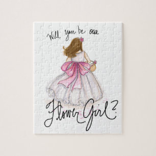 Florista? Menina do Brunette do quebra-cabeça