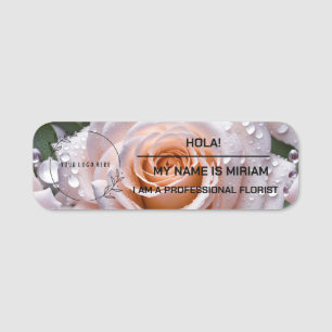 Florista menos nome de etiqueta formal. Rosa. fund