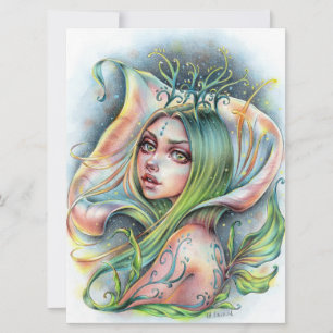 Flourar Fada Fada Fada Princesa Cartão de Arte