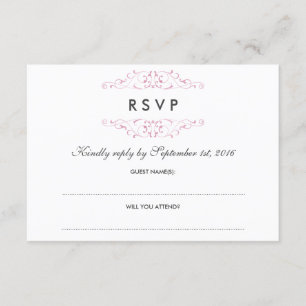 Flourish antigo cor-de-rosa que Wedding RSVP