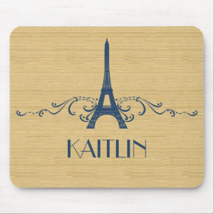 Flourish azul Mousepad do francês
