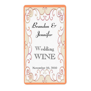 Flourish do pêssego que Wedding mini etiquetas do