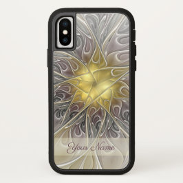 Flourish Dourado Moderno Floral Fractal Nome Abstr