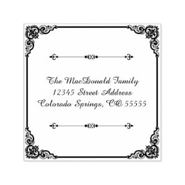 Flourish quadrado - Carimbo de Endereço de Autodig