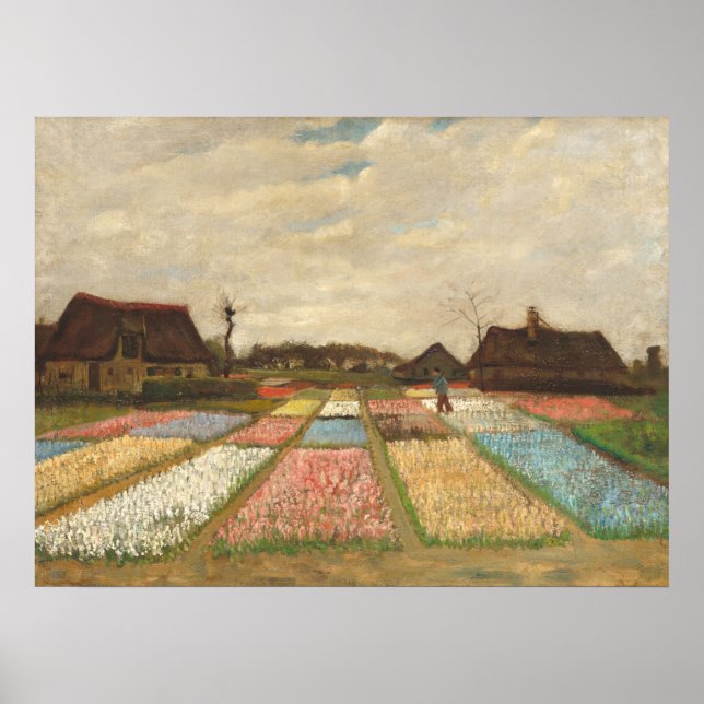 Flower Beds - Vincent van Gogh Fine Art Poster (Frente)
