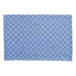 Flower Checkered Pattern No. 01 - Light Blue