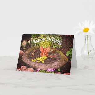 Flower Garden Fairy Nature Art Cartão de Aniversár