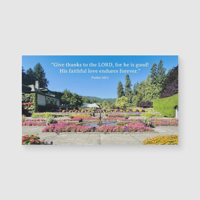 Flower Gardens Give Thanks Inspiring Quote Magnet (Frente)