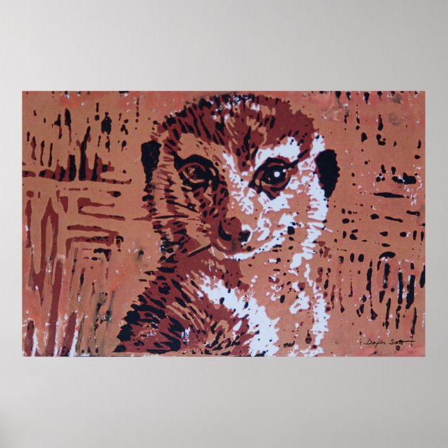 Flower linocut - Art impressão (Frente)