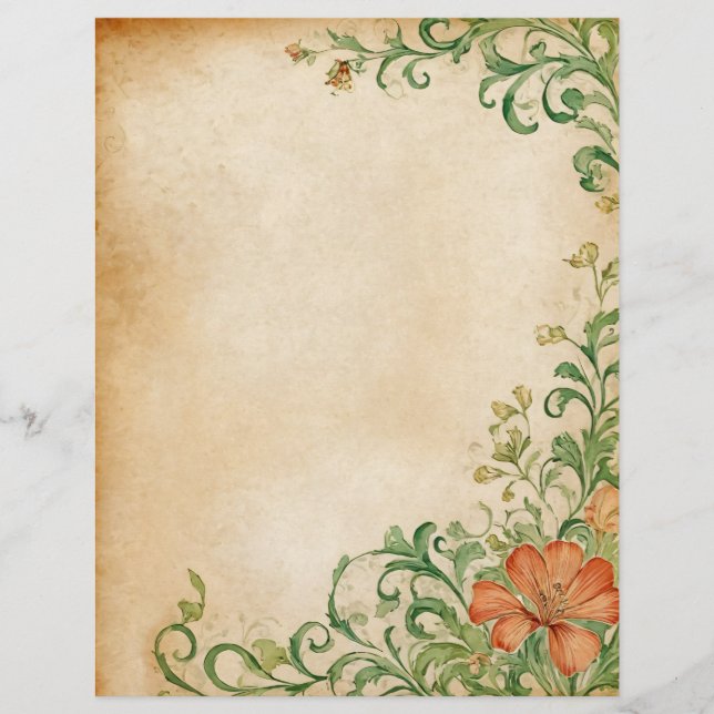 Flower Page Scrapbook & Junk Journal Supplies (Frente)