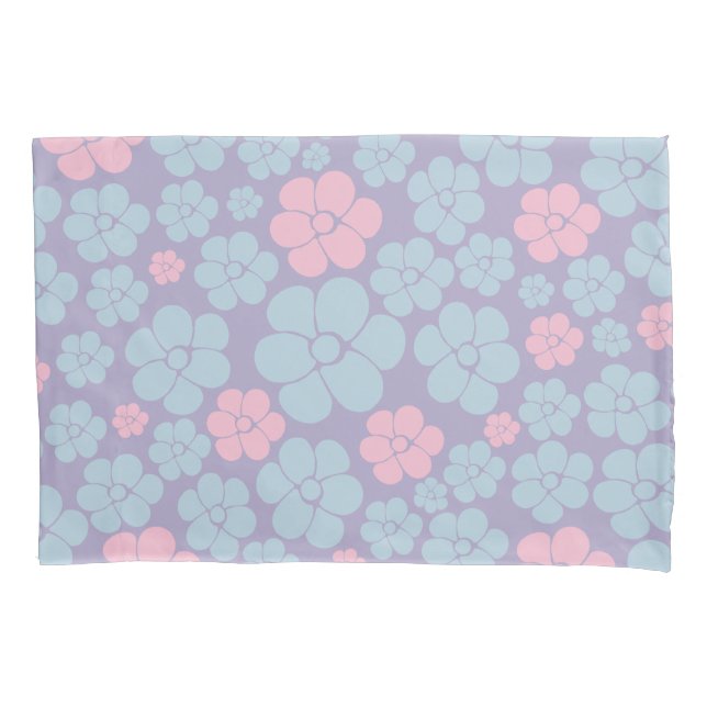 Flower Pattern in Blue, Lilac, and Pink (Frente)