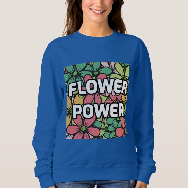 FLOWER POWER DAISY T-SHIRTS WOMENTS SWEATSHIRTS (Frente)