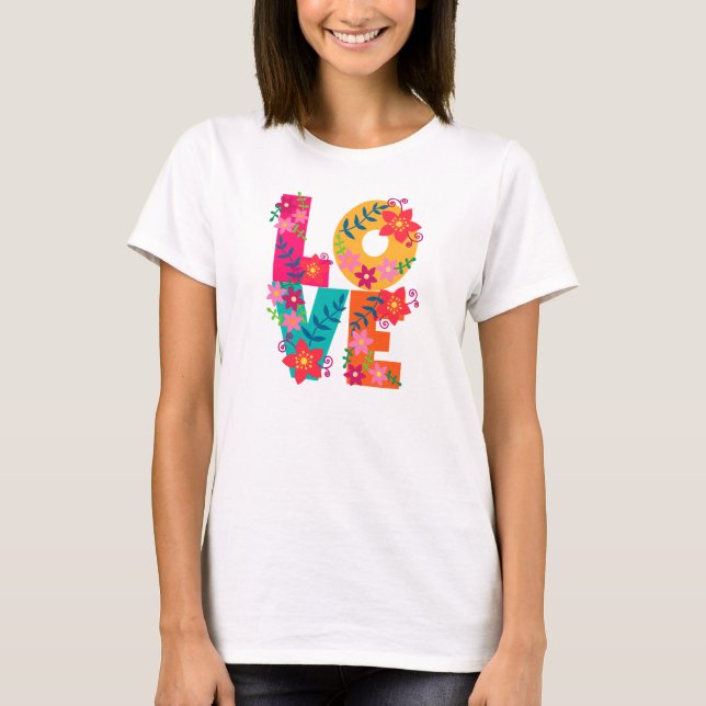 Flower power Love t-shirt L.O.V.E. (Frente)