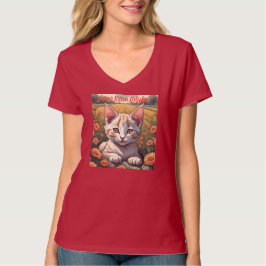 Flowers Kitten T-Shirt