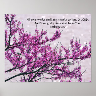 Flowers of Faith Psalm 45:10 Art Poster