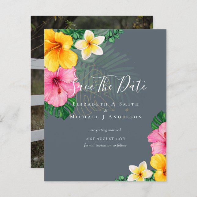 FLOWERS TROPICAL FLOWERS Beach, de salvamento de f (Frente/Verso)