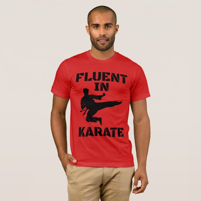 Fluente no Karate Funny Karate T-Shirt (Frente Completa)