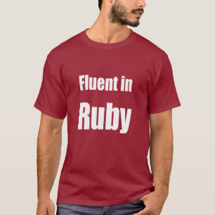 Fluente no rubi - obscuridade - camisa vermelha do