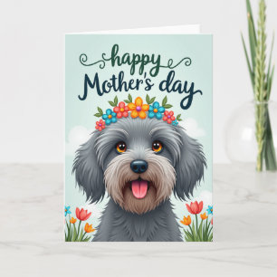 Fluffy Cartão de Amigo para Dia das Mães com Flore
