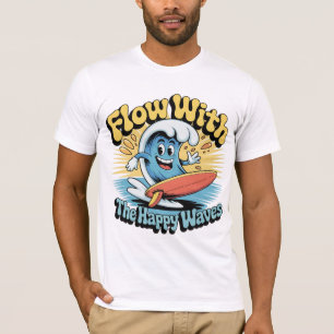 Fluir Com a Camiseta Masculina de Estilo Surf das