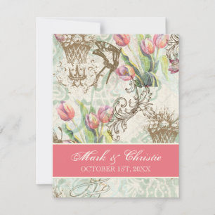 Flutterbyes n Tulips Convite Elegante Para Casamen