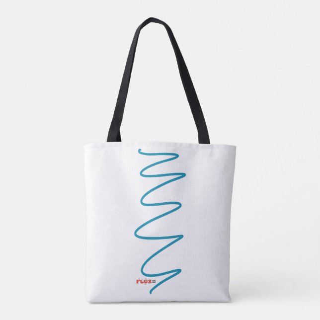 Flux Swirl White Tote Bag - Teal (Verso)