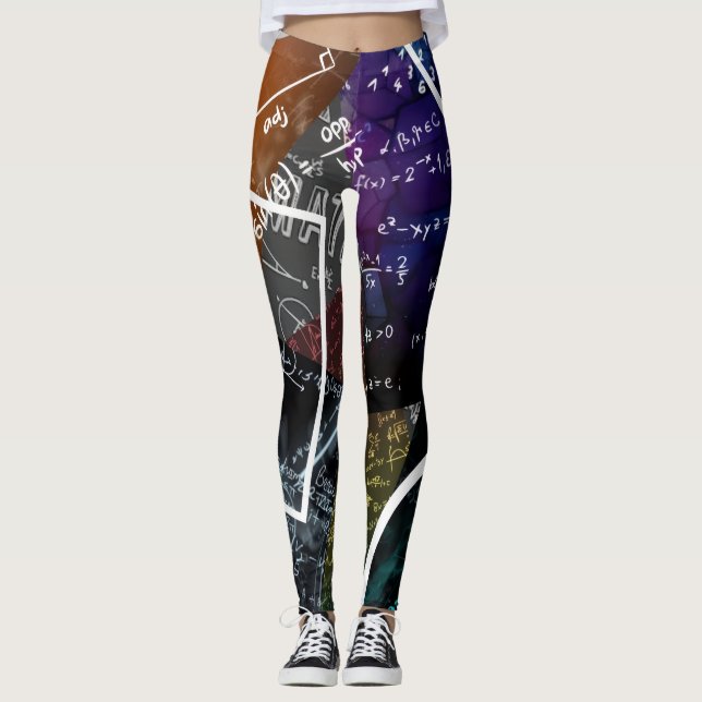 Fluxo de álgebra: Leggings de arte matemática (Frente)