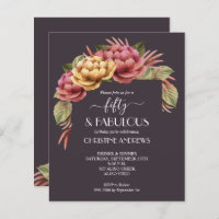 Fluxo de Cores de Água Floral 50º Convites de Aniv