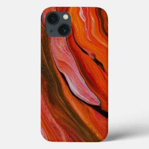 Fluxo de lava em diferentes tons de vermelho