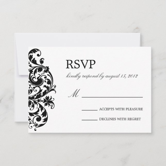 FLUXO PRETO E BRANCO | WEDDING RSVP (Frente)