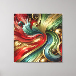Fluxo radiante - Canvas Dourada e colorida Abstrat