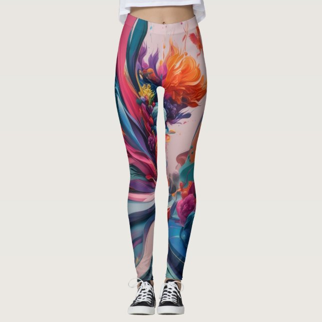 Fluxo sofisticado: Leggings de padrão geradas por  (Frente)