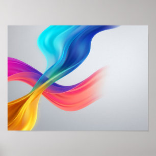 Fluxos de Cores Vibrantes Abstratos Poster
