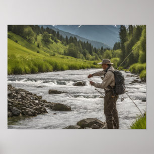 Fly Fish Wall Art Impressão