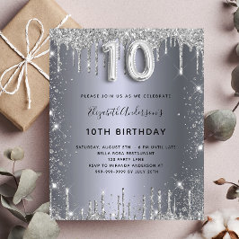 Flyer 10.º aniversário do convite para o orçamento da ci