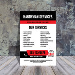 Flyer 24 horas por dia, 7 dias por semana, Handyman & Pl<br><div class="desc">Promova seus serviços de mão ou canalização 24 horas com este voador ousado e personalizável projetado para chamar atenção rapidamente. Apresentando seu número de telefone em um layout de alta visibilidade e um ícone 24 horas por dia, 7 dias por semana, ele sinaliza instantaneamente a disponibilidade de emergência. Todas as...</div>