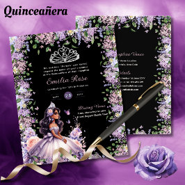 Flyer 25 Colírio Roxo De Quinceanera Vestido Floral Wist