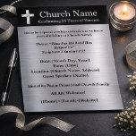 Flyer 25th Anniversary Black Silver Church Invitation<br><div class="desc">Celebrate your church's 25th anniversary with these elegant black and silver invitation flyers—featuring a metallic silver Cross and beautiful background—add your church's custom details (and logo). DM us if you need assistance with this design.</div>