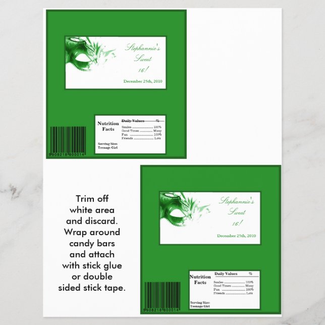 Flyer 2 Embrulho Grande de Barra Hershey's Doce 16 Verde (Frente)