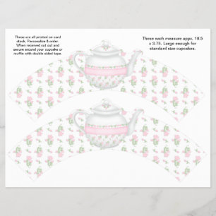 Flyer 2 Embrulhos de Cupcake Personalizados Chaleira de 
