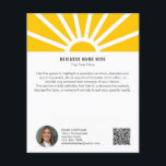 Flyer 2 | Foto personalizada QR Modern Yellow Sunrise co<br><div class="desc">Como se explica a sua marca de uma forma nova e inspiradora com este personalizável folheto de negócios moderno. Projetado para irradiar positividade e profissionalismo, ele apresenta um nascer de sol amarelo quente com raios solares em um fundo branco limpo, perfeito para empresas que querem fazer uma primeira impressão confiante...</div>
