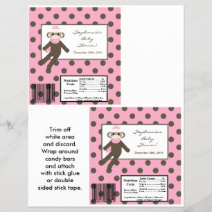 Flyer 2 Macaco-meia cor-de-rosa com grande Bar Hershey